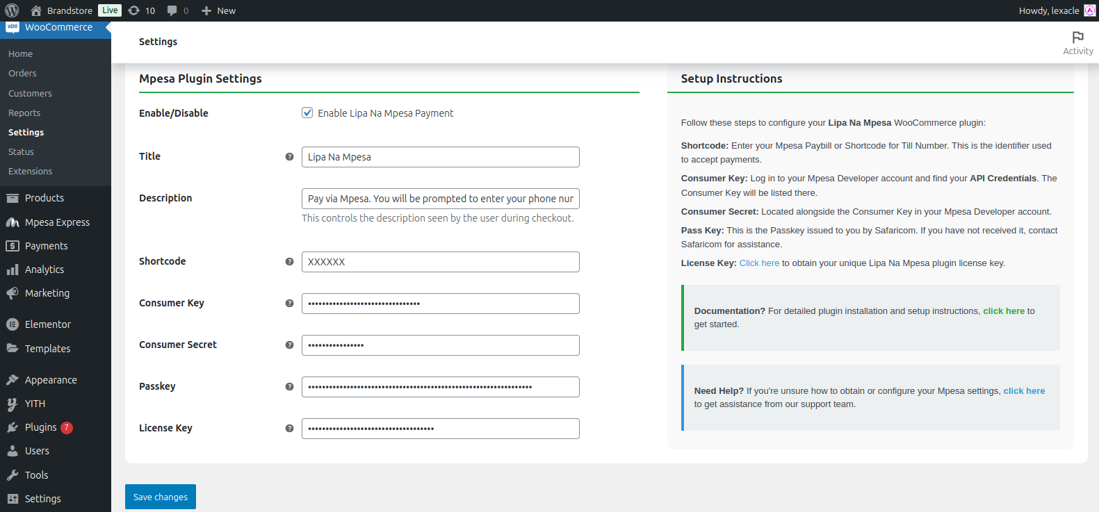 Plugin Settings Screenshot